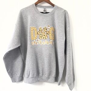 Dog Mama Sweatshirt Leopard Paw Dog Mom Gift XL